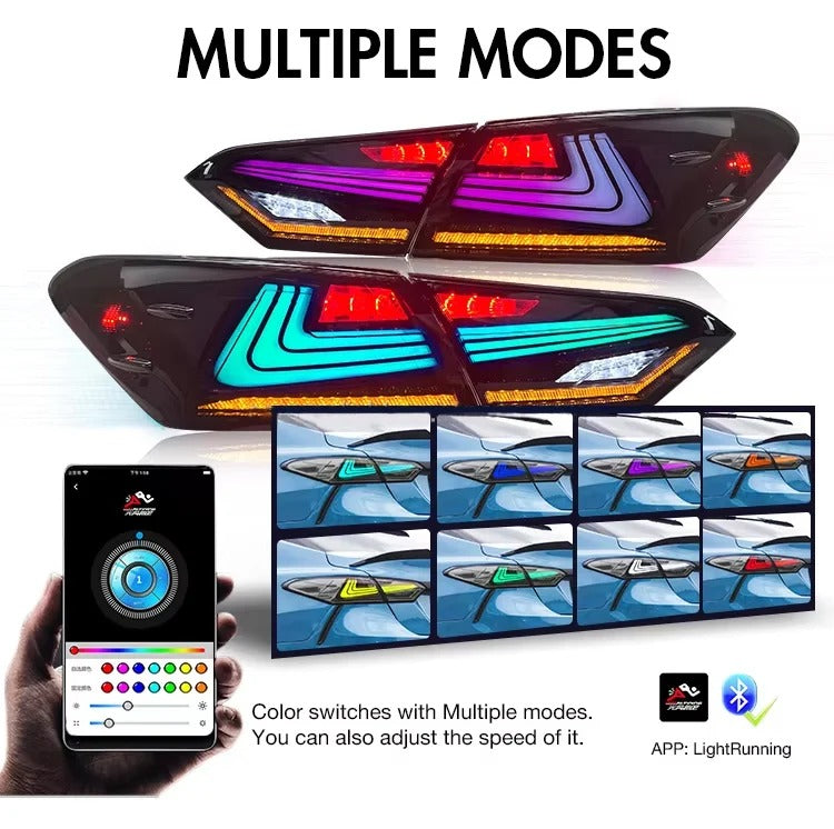 Tail Lights Assembly Start up Animation 2018-2024 DRL RGB Car Rear Back Lamps for Toyota Camry Tail Lamp