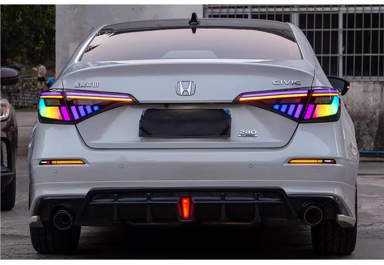 RGB LED Tail Lights with Startup Animation for Honda Civic 2016–2021
