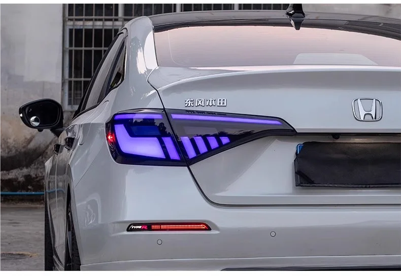 RGB LED Tail Lights with Startup Animation for Honda Civic 2016–2021
