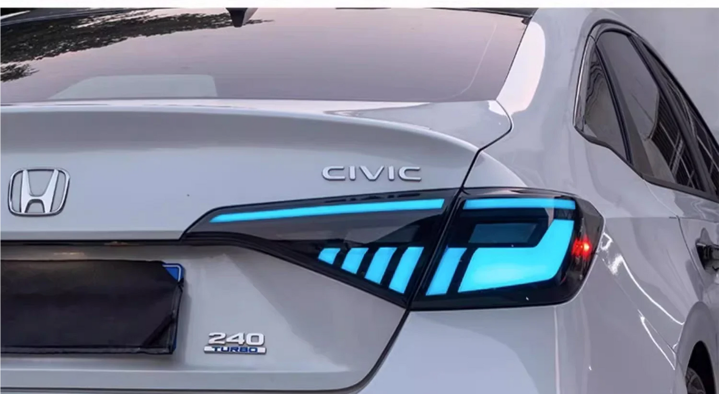 RGB LED Tail Lights with Startup Animation for Honda Civic 2016–2021